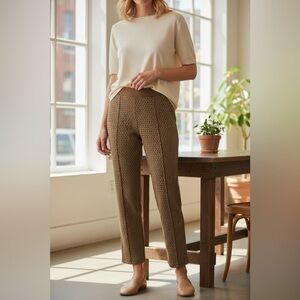 Isaac Mizrahi Live Pull‑On Stretch Knit Pants 18WP NWT | Toffee Print Chic